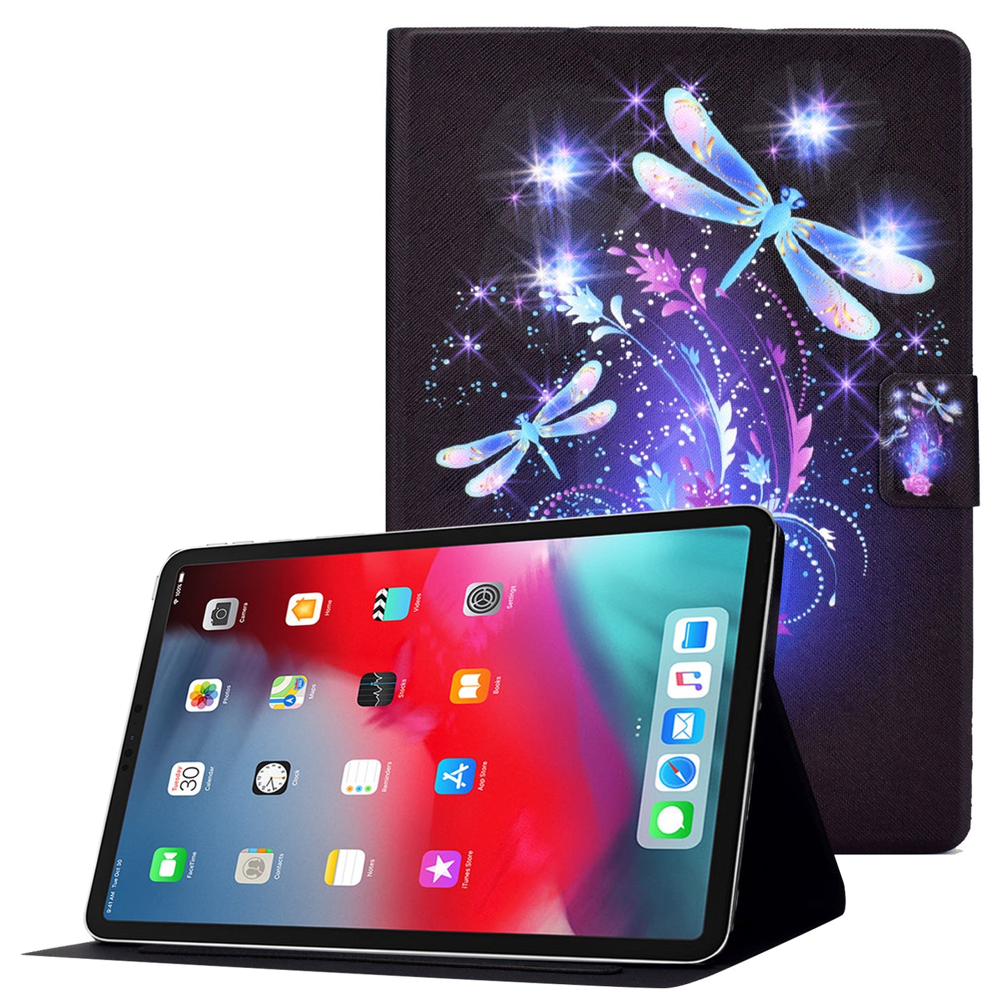 For iPad Pro 11-inch (2018)/(2020)/(2021)/iPad Air (2020)/Air (2022) Card Holder PU Leather Tablet Case Stand Pattern Printing Protective Cover