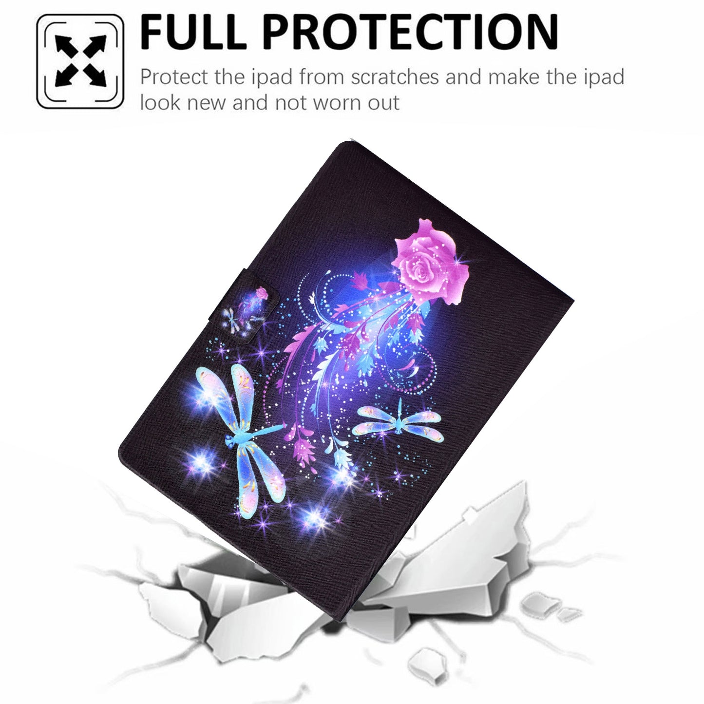 For iPad Pro 11-inch (2018)/(2020)/(2021)/iPad Air (2020)/Air (2022) Card Holder PU Leather Tablet Case Stand Pattern Printing Protective Cover