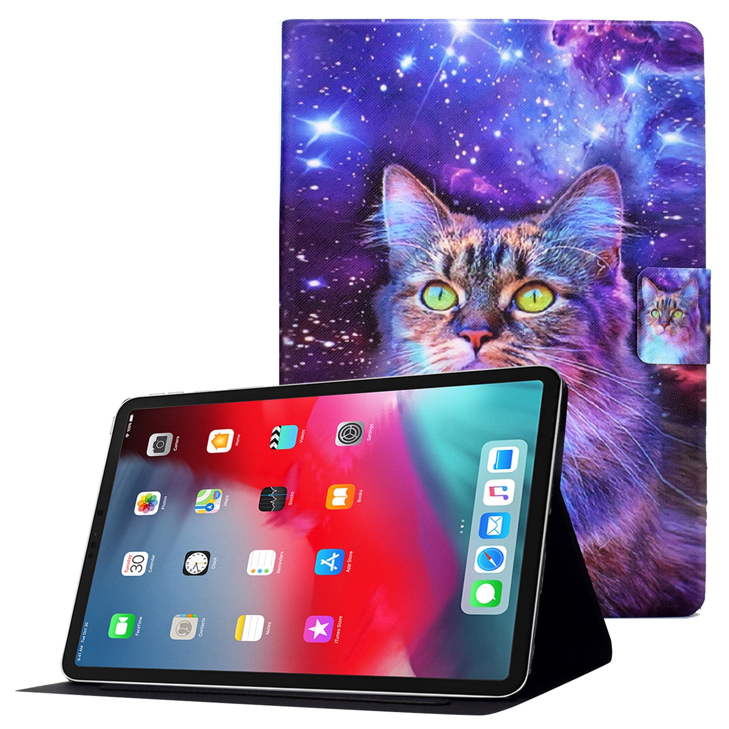 For iPad Pro 11-inch (2018)/(2020)/(2021)/iPad Air (2020)/Air (2022) Card Holder PU Leather Tablet Case Stand Pattern Printing Protective Cover