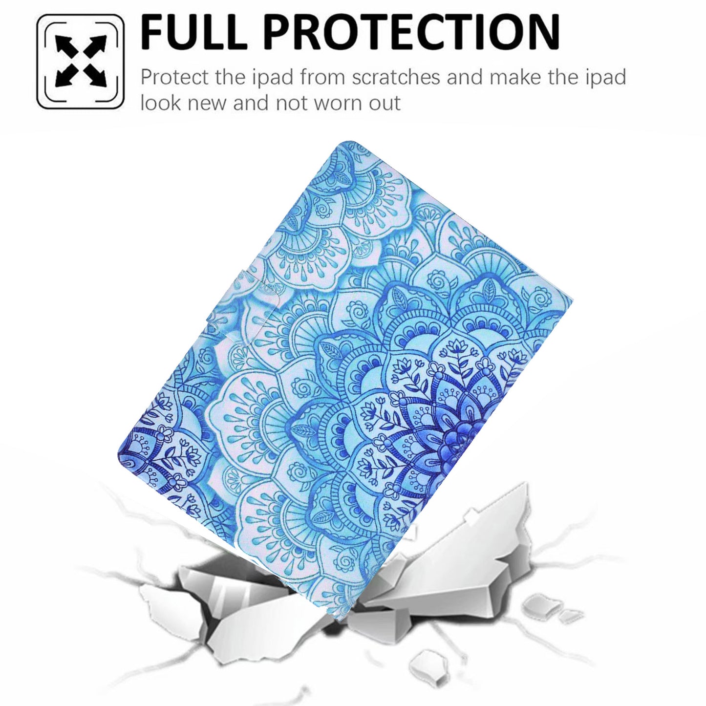 For iPad Pro 11-inch (2018)/(2020)/(2021)/iPad Air (2020)/Air (2022) Card Holder PU Leather Tablet Case Stand Pattern Printing Protective Cover