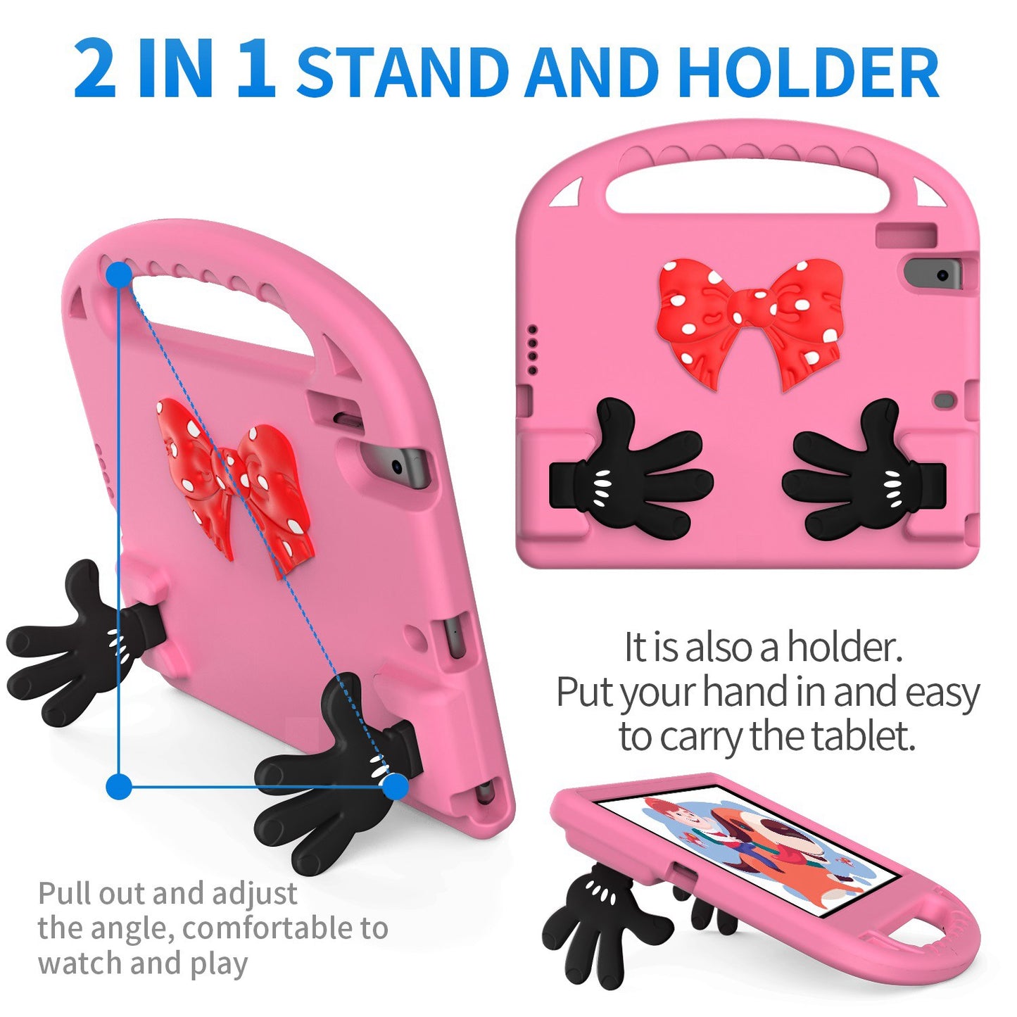 For iPad 9.7-inch (2017)/(2018)/iPad Pro 9.7-inch (2016)/iPad Air (2013)/Air 2 EVA Tablet Protective Case Palm Shape Kickstand Hand-held Grip Cover