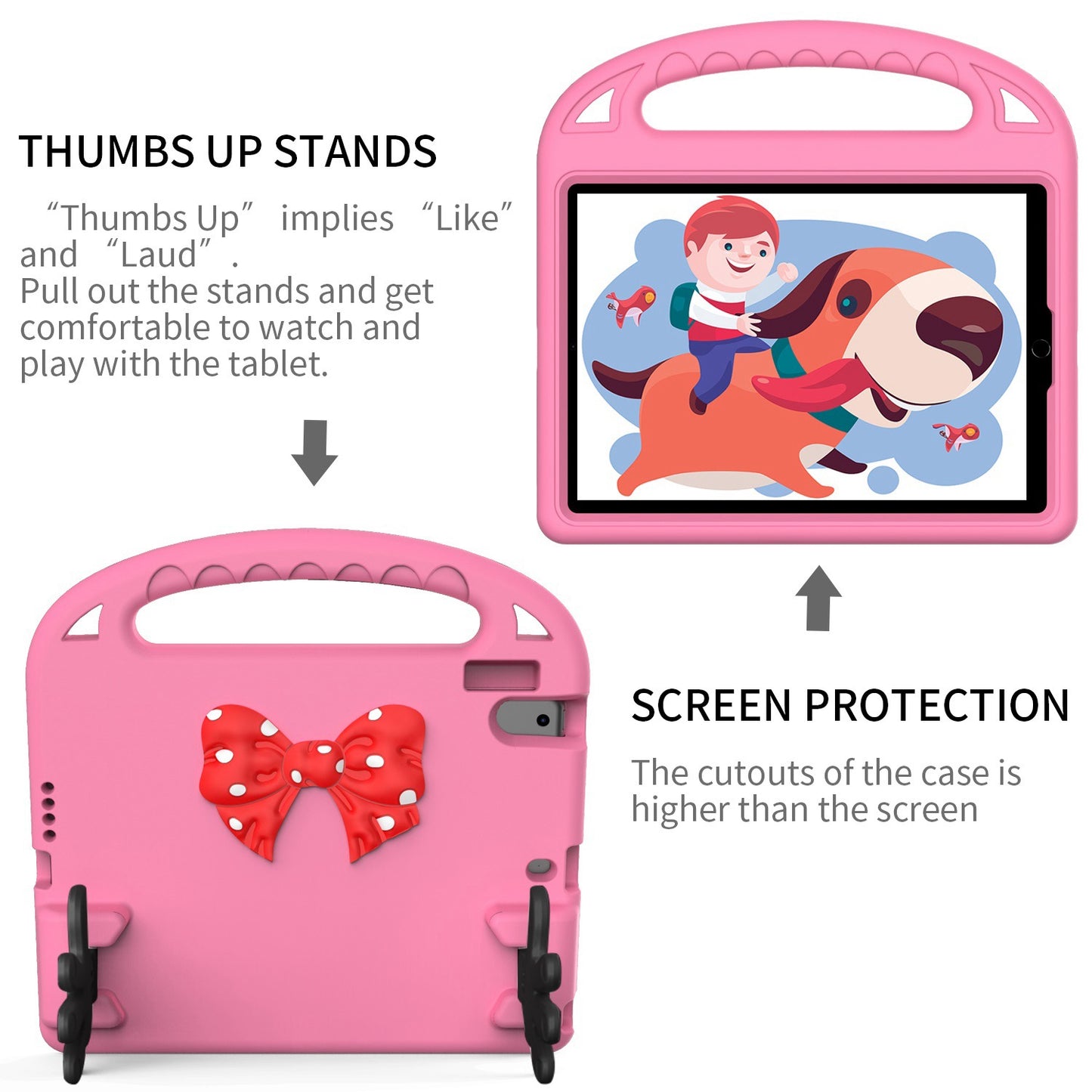 For iPad 9.7-inch (2017)/(2018)/iPad Pro 9.7-inch (2016)/iPad Air (2013)/Air 2 EVA Tablet Protective Case Palm Shape Kickstand Hand-held Grip Cover