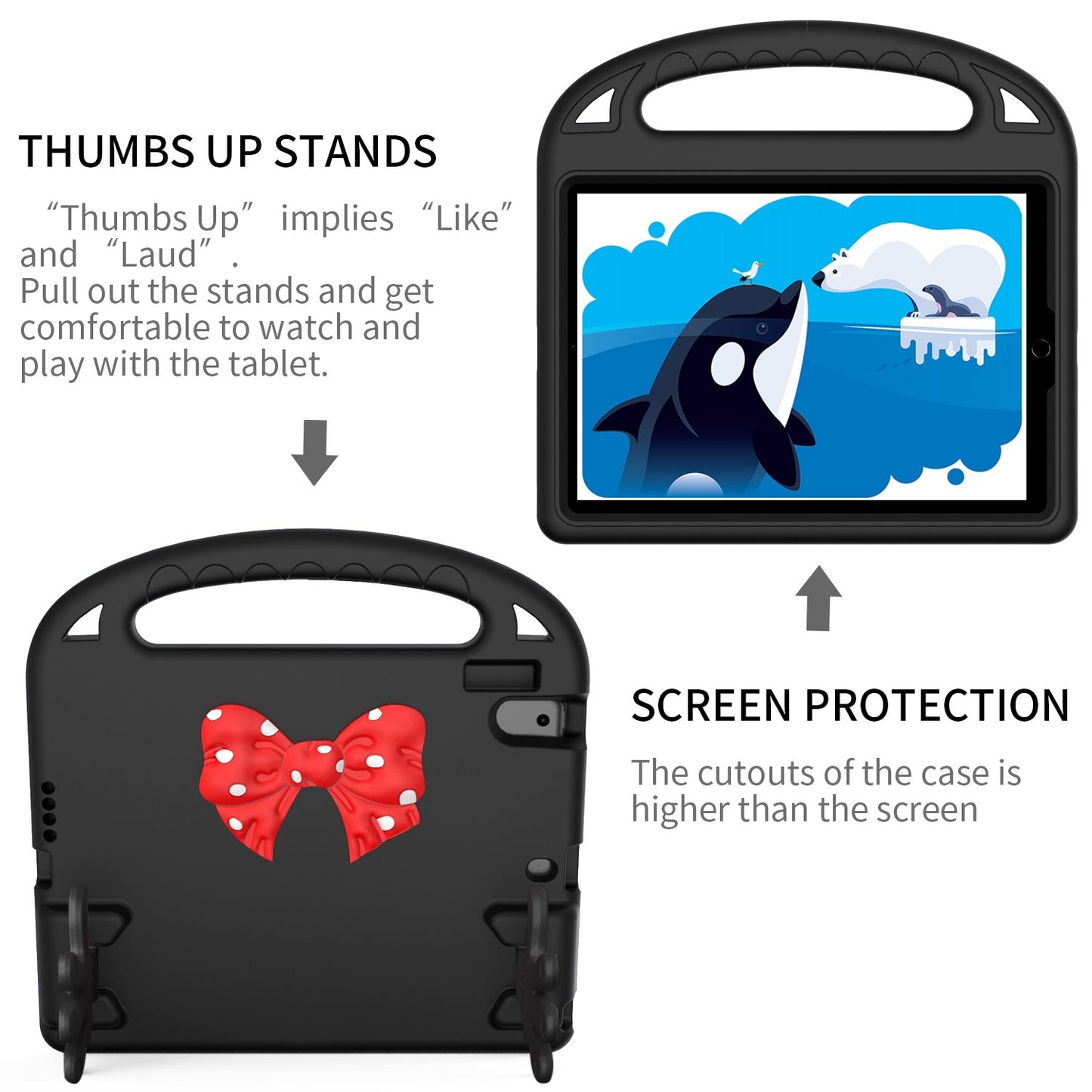 For iPad 9.7-inch (2017)/(2018)/iPad Pro 9.7-inch (2016)/iPad Air (2013)/Air 2 EVA Tablet Protective Case Palm Shape Kickstand Hand-held Grip Cover