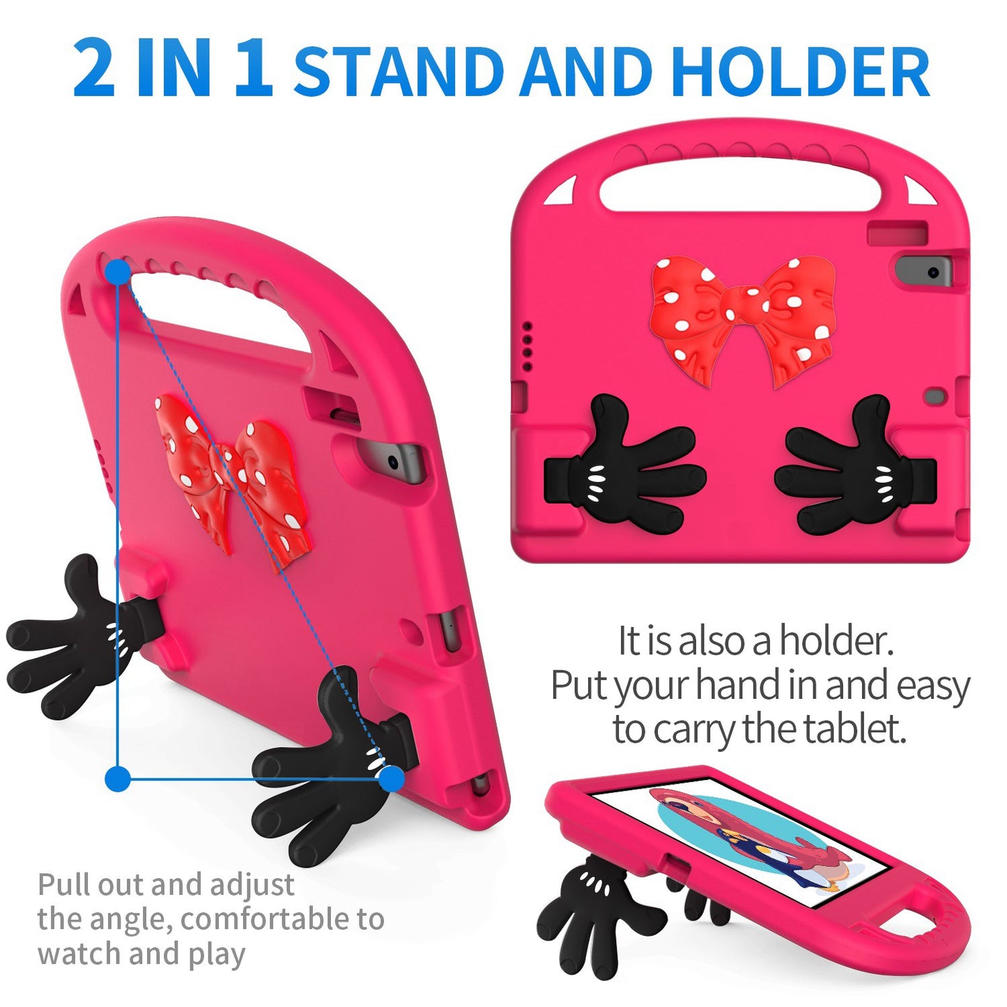 For iPad 9.7-inch (2017)/(2018)/iPad Pro 9.7-inch (2016)/iPad Air (2013)/Air 2 EVA Tablet Protective Case Palm Shape Kickstand Hand-held Grip Cover