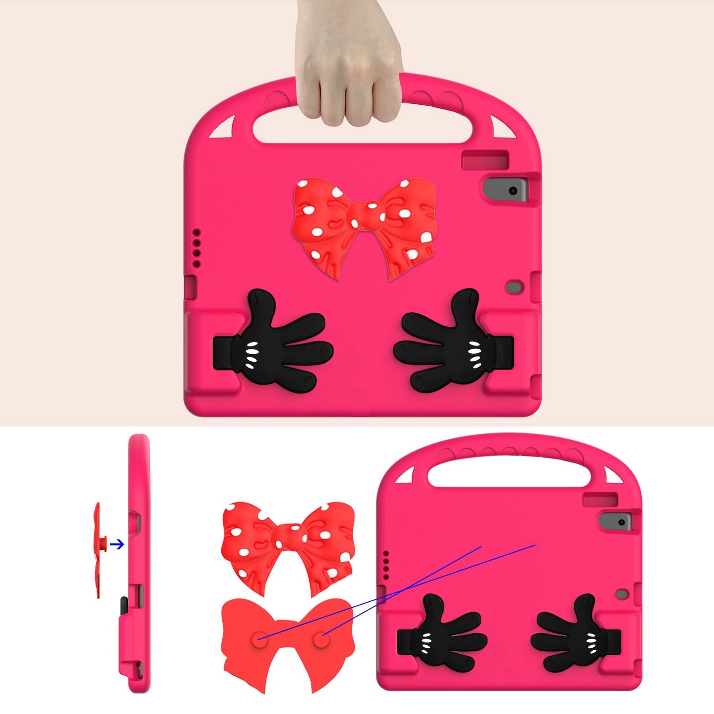 For iPad 9.7-inch (2017)/(2018)/iPad Pro 9.7-inch (2016)/iPad Air (2013)/Air 2 EVA Tablet Protective Case Palm Shape Kickstand Hand-held Grip Cover
