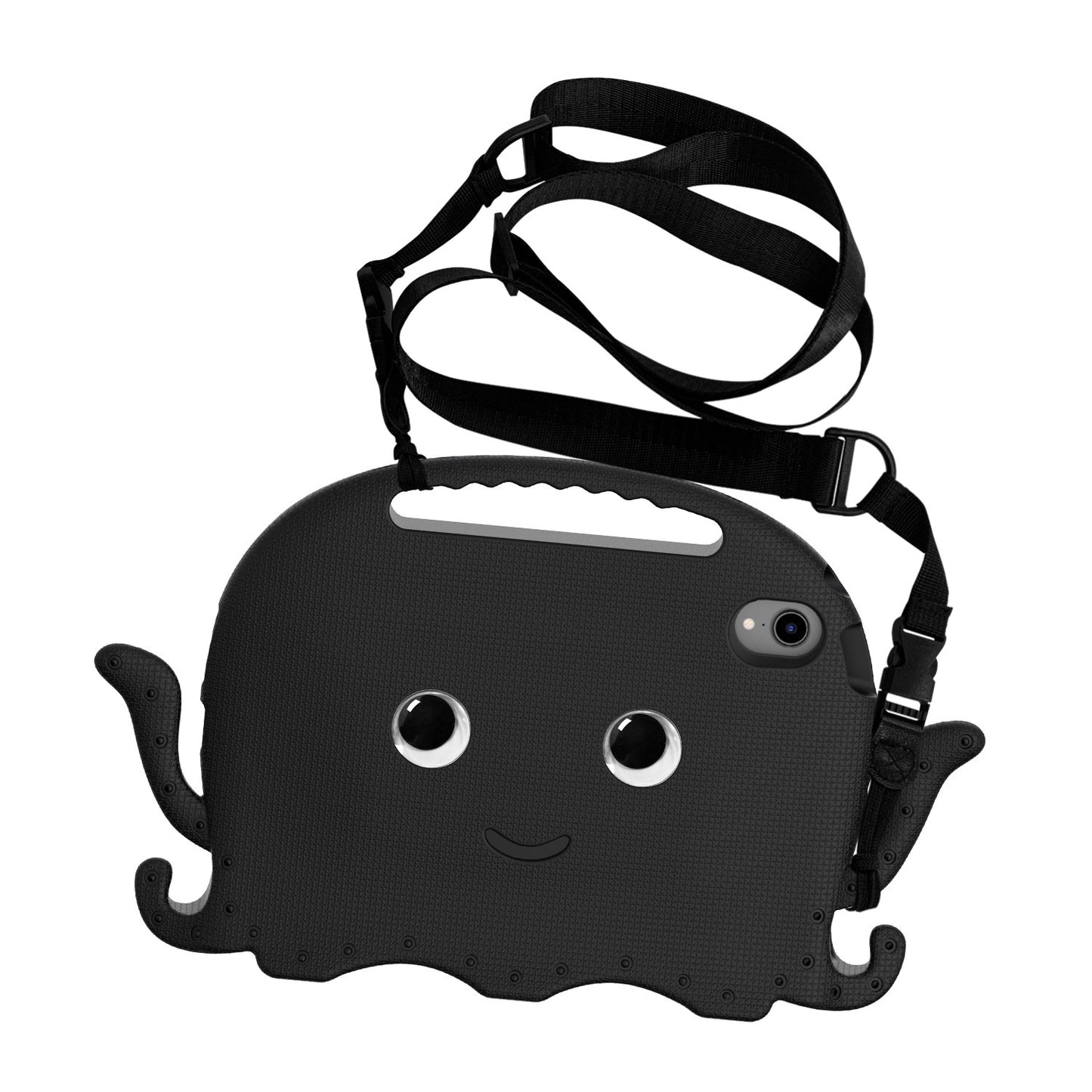 For iPad mini (2021) Cute Octopus Shape EVA Case Pen Slot Design Shockproof Tablet Cover with Handle and Shoulder Strap