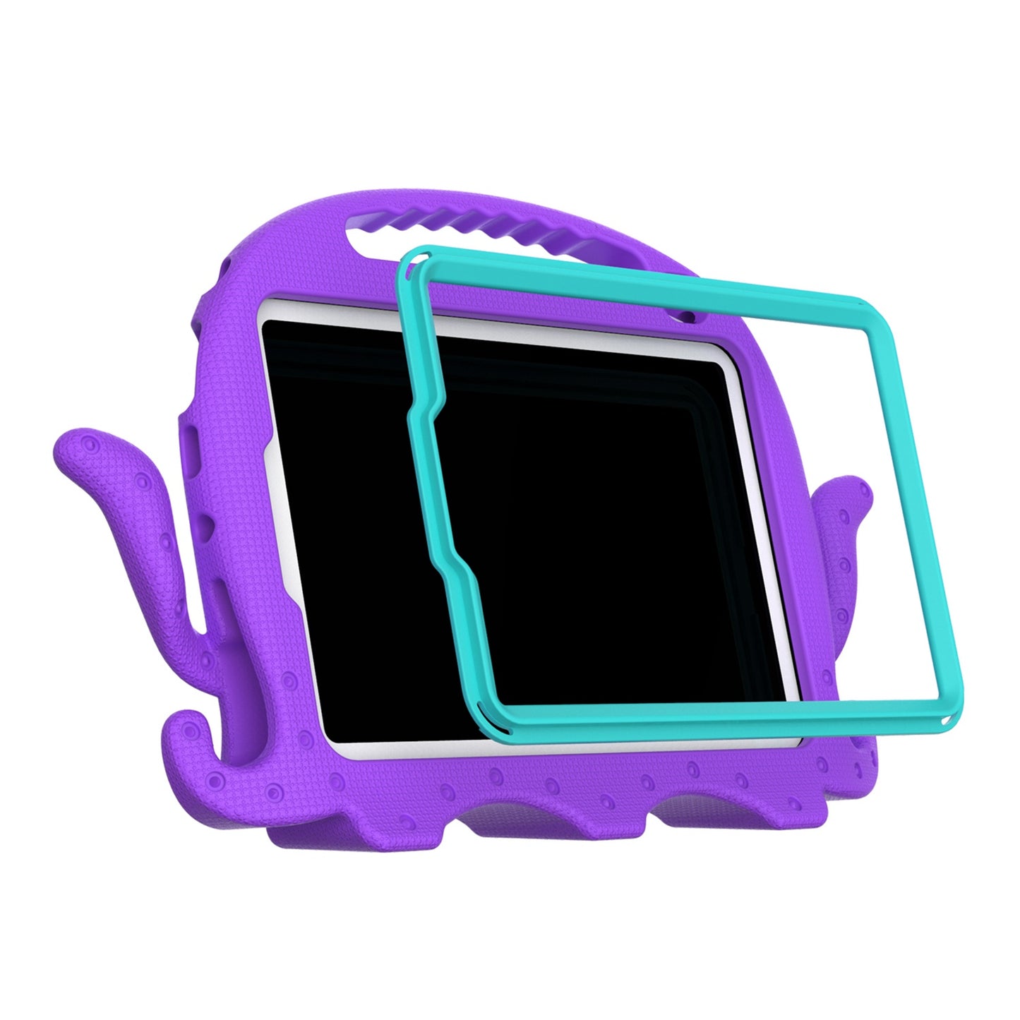 For iPad mini (2021) Cute Octopus Shape EVA Case Pen Slot Design Shockproof Tablet Cover with Handle and Shoulder Strap
