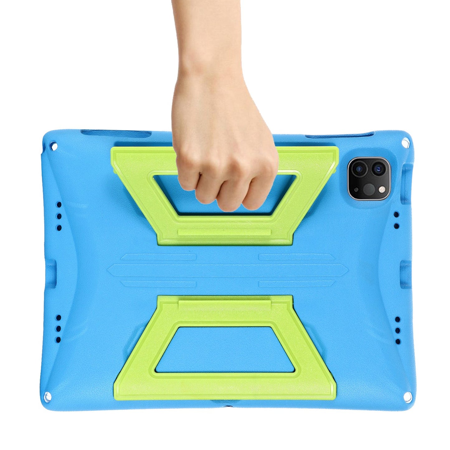For iPad Air (2022)/(2020)/iPad Pro 11-inch (2018)/(2020)/(2021) Portable Handle Kickstand Tablet Case EVA + PC Cover with Shoulder Strap