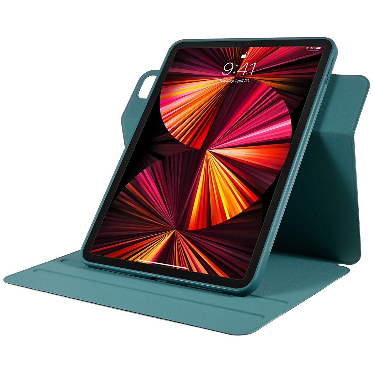 For iPad Pro 11-inch (2021) (2020) (2018) Skin-touch Shockproof Case 360-degree Rotating 2 in 1 Detachable Tablet Cover with Stand