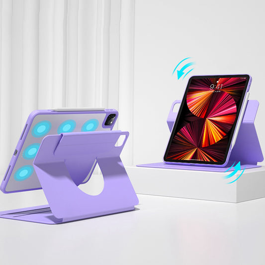 For iPad Pro 11-inch (2021) (2020) (2018) Skin-touch Shockproof Case 360-degree Rotating 2 in 1 Detachable Tablet Cover with Stand