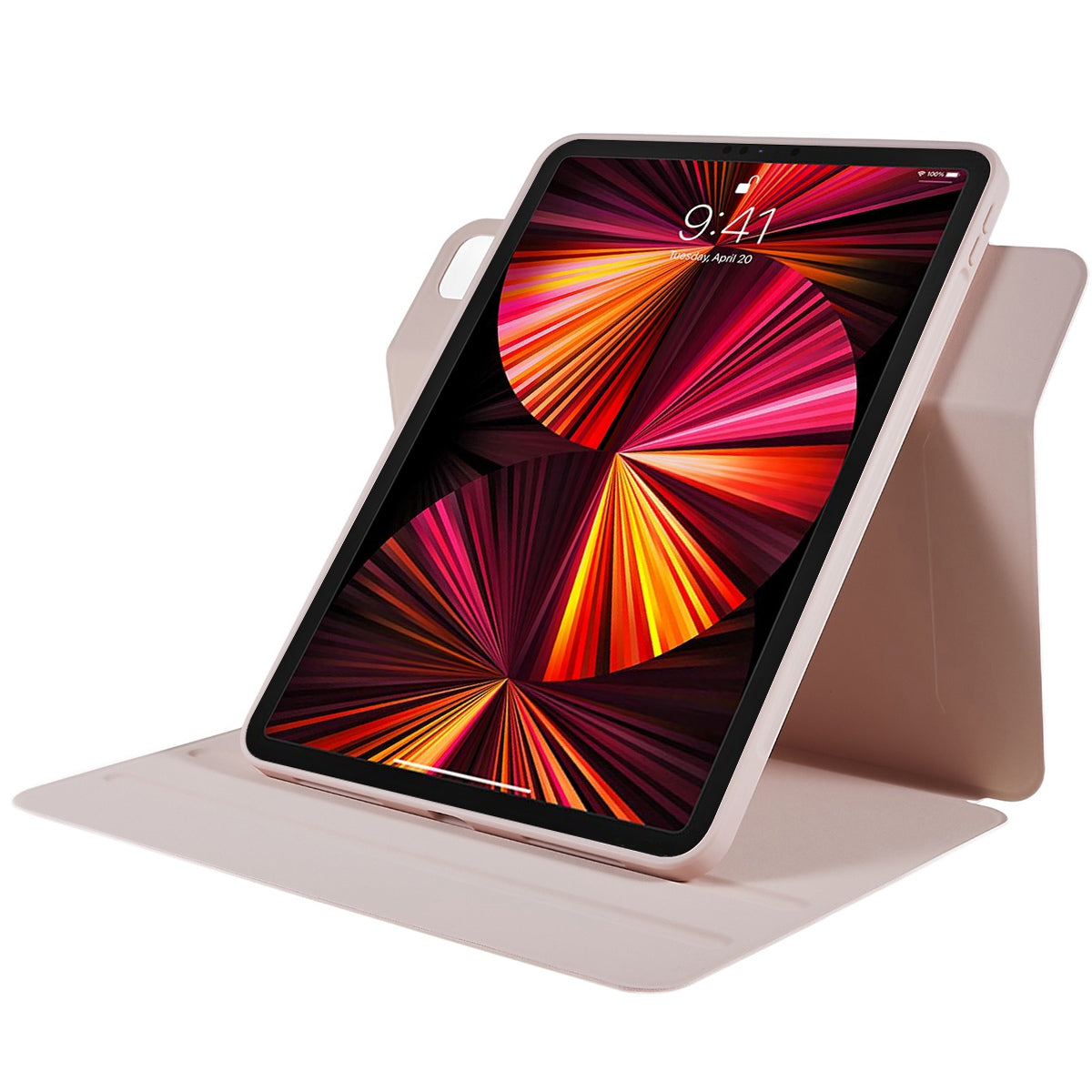 For iPad Pro 11-inch (2021) (2020) (2018) Skin-touch Shockproof Case 360-degree Rotating 2 in 1 Detachable Tablet Cover with Stand
