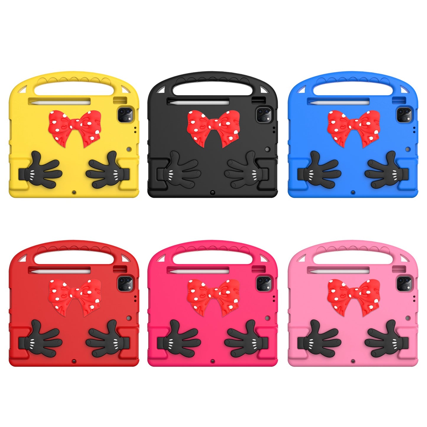For iPad Air (2022)/(2020)/iPad Pro 11-inch (2021)/(2020)/(2018) Mini Palm Shape Kickstand Hand Grip EVA Case Shockproof Tablet Cover with Pen Slot
