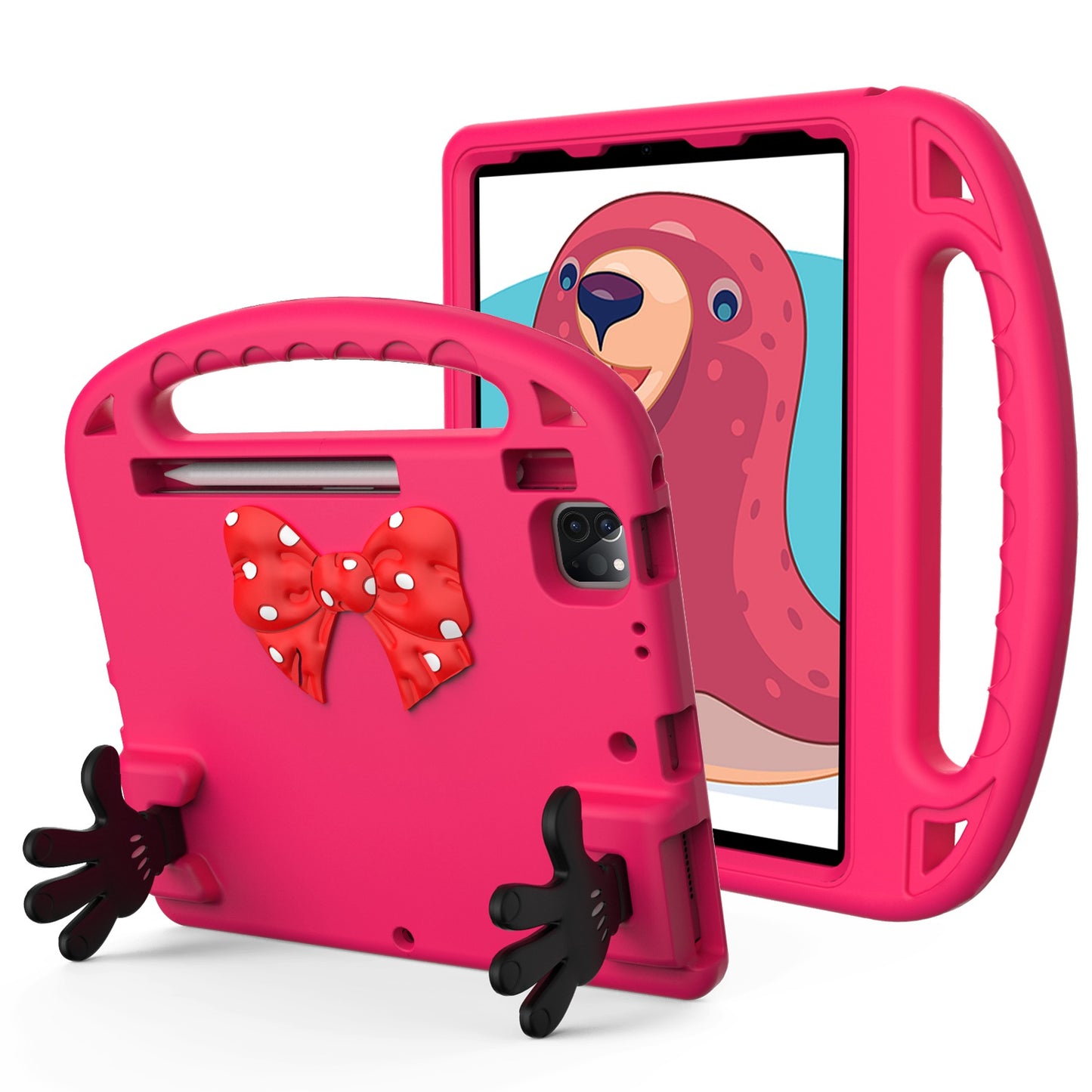For iPad Air (2022)/(2020)/iPad Pro 11-inch (2021)/(2020)/(2018) Mini Palm Shape Kickstand Hand Grip EVA Case Shockproof Tablet Cover with Pen Slot