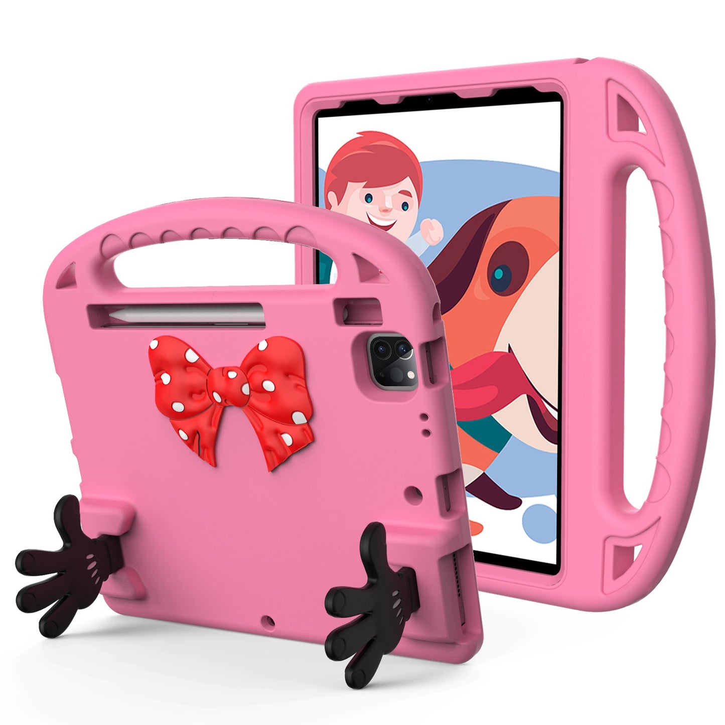 For iPad Air (2022)/(2020)/iPad Pro 11-inch (2021)/(2020)/(2018) Mini Palm Shape Kickstand Hand Grip EVA Case Shockproof Tablet Cover with Pen Slot