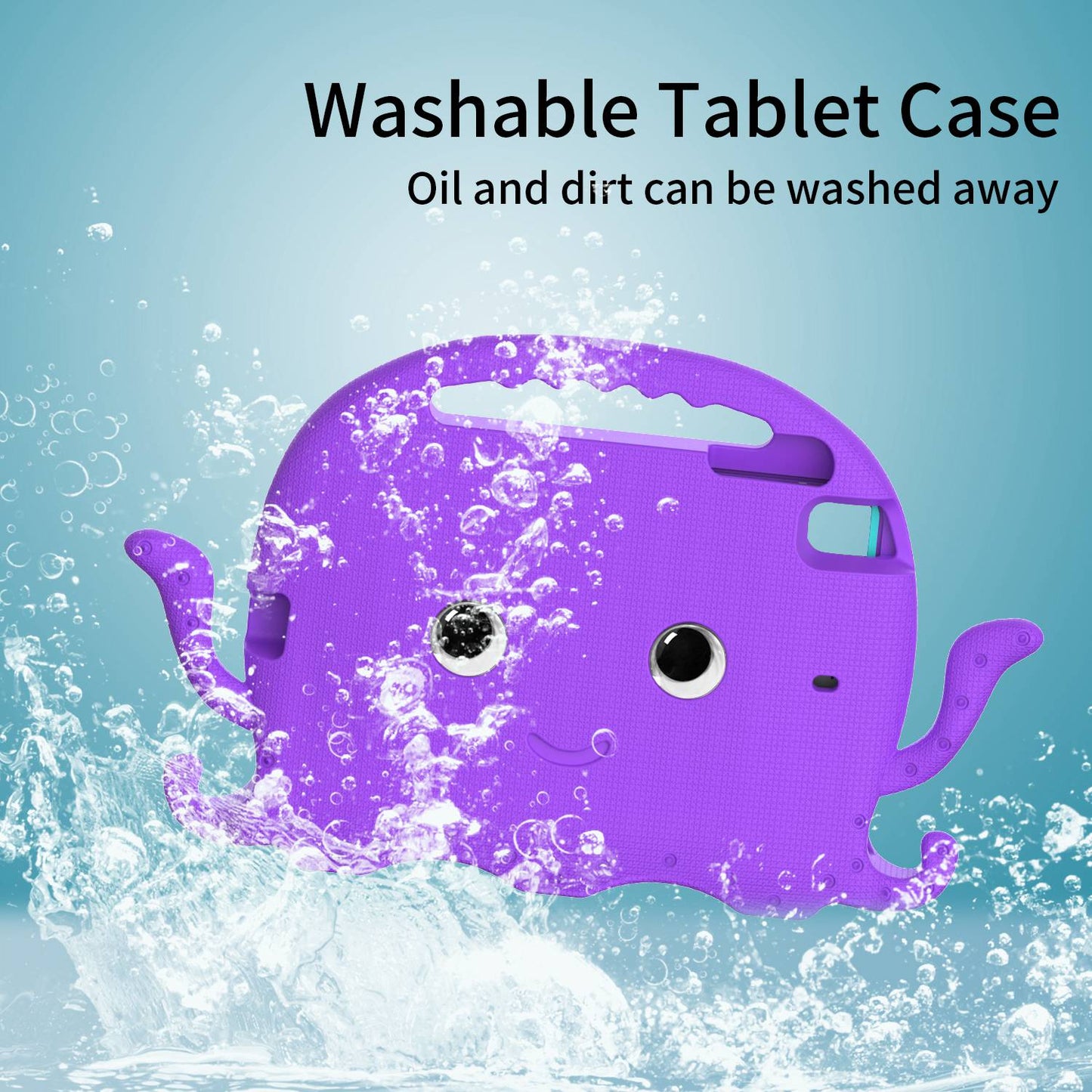 For iPad Mini/Mini 2/mini 3/mini 4/mini (2019) 7.9 inch EVA Tablet Case Cute Cartoon Octopus Protective Cover Pen Slot Design Anti-drop Case with Handle and Shoulder Strap