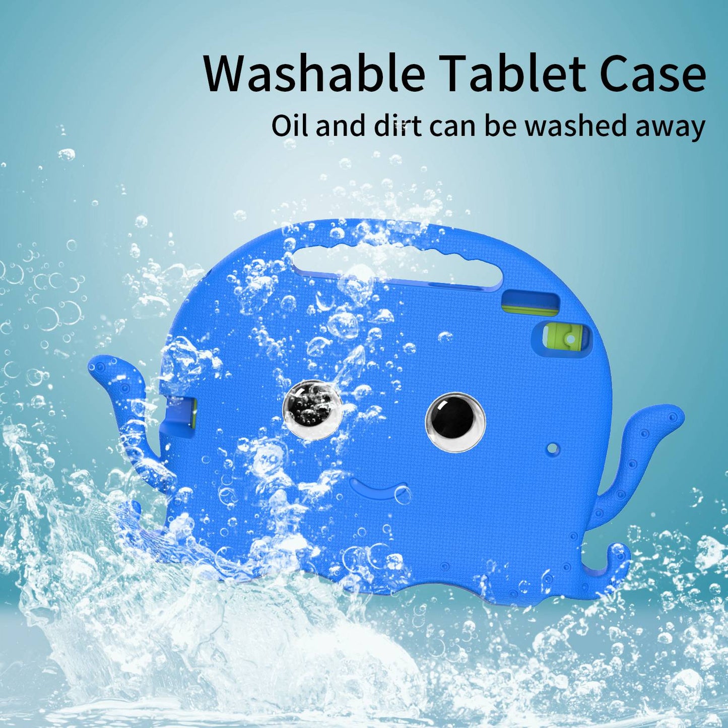 For iPad 9.7-inch (2017)/(2018)/iPad Pro 9.7 inch (2016) Portable EVA Case Cute Cartoon Octopus Pen Slot Design Anti-drop Tablet Protective Cover with Handle and Shoulder Strap