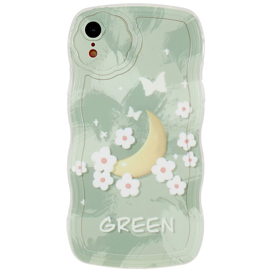 For iPhone XR 6.1 inch Soft TPU Wave-shaped Pattern Printed Protector Scratch-resistant Precise Cutouts Phone Case