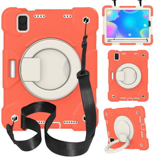 For iPad mini (2021) Case Hard PC + Soft Silicone Shockproof Kickstand Cover with Pencil Holder and Shoulder Strap