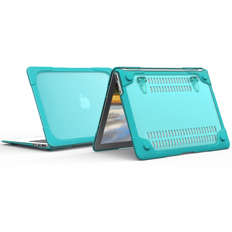 For Macbook Air 13.3 Inch See-through Full Protection PC TPU Case with Kickstand A1369/A1466