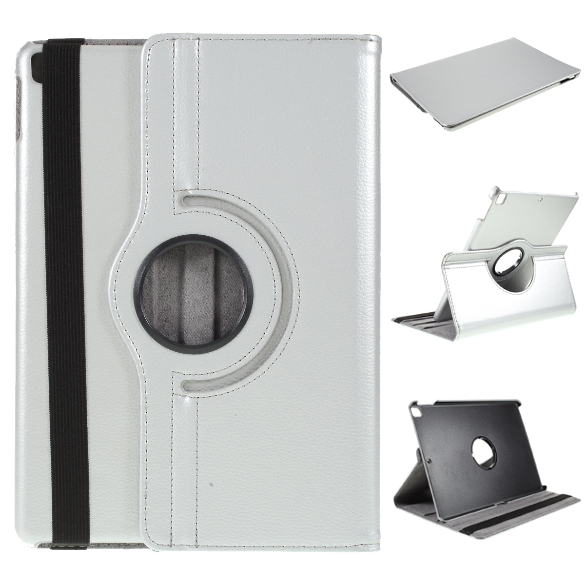 For iPad Air 10.5 (2019) / Pro 10.5 (2017) / iPad 10.2 (2021)/(2020)/(2019) 360-Rotary Stand Leather Tablet Case Litchi Grain