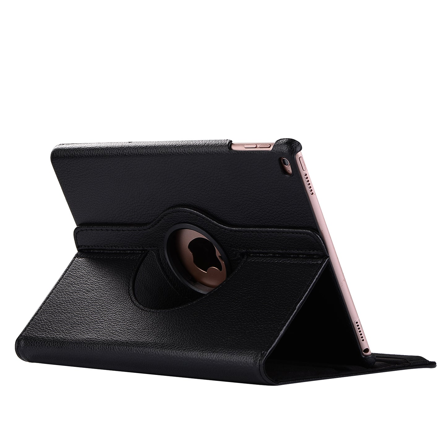 For iPad 9.7 (2018) / 9.7 (2017) Litchi Grain 360 Degree Rotary Stand Smart Leather Tablet Case
