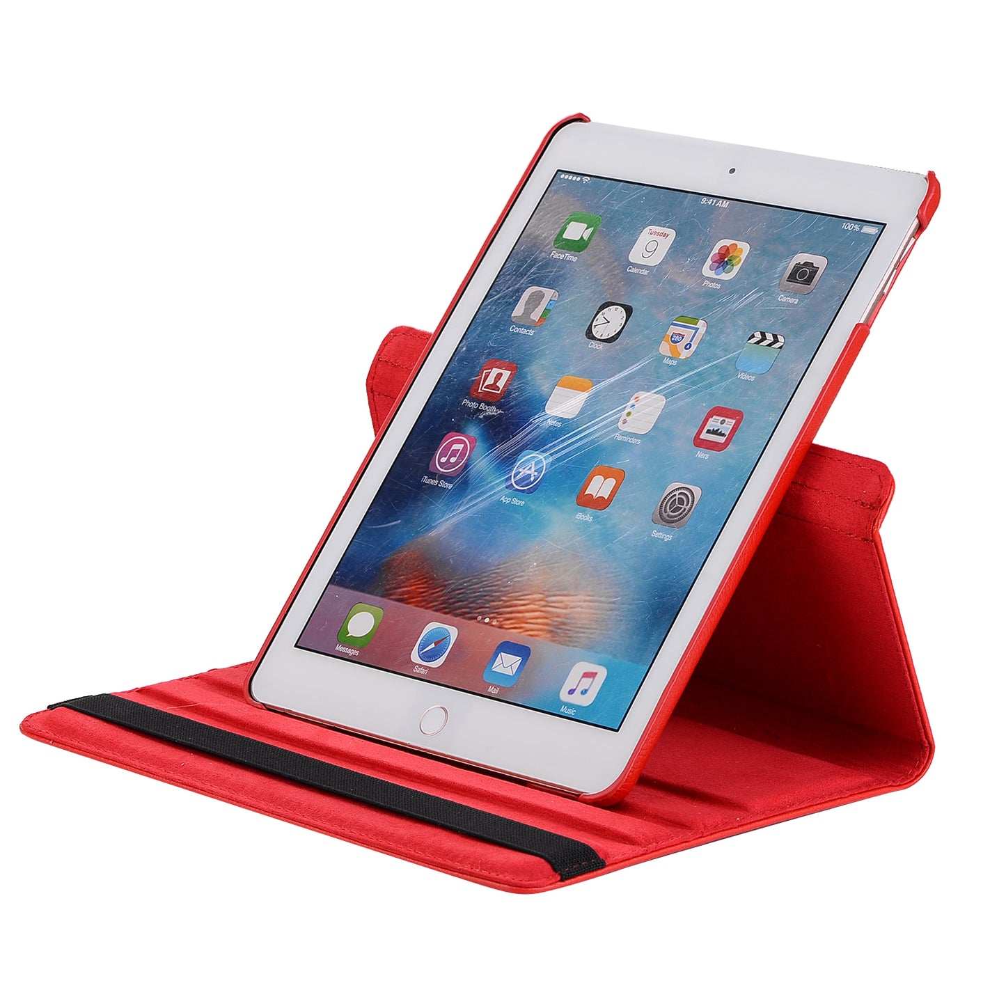 For iPad 9.7 (2018) / 9.7 (2017) Litchi Grain 360 Degree Rotary Stand Smart Leather Tablet Case