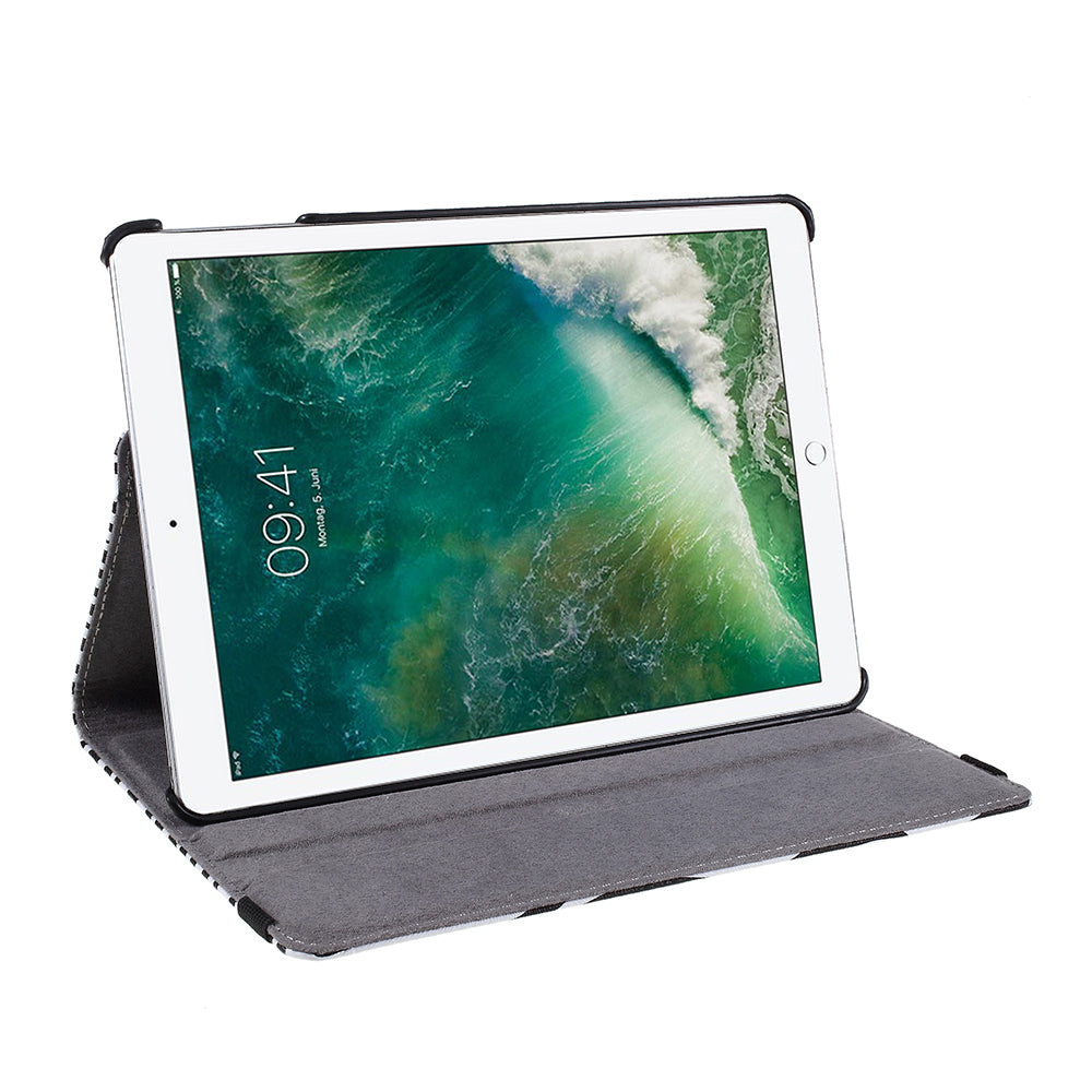 For iPad 9.7 (2018) / 9.7 (2017) Leather Flip Protective Case with 360 Degree Rotary Stand