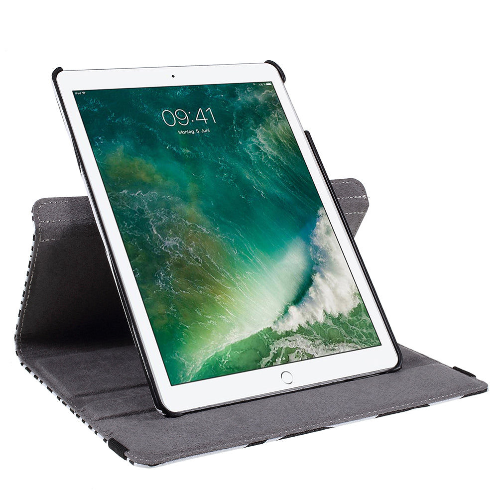 For iPad 9.7 (2018) / 9.7 (2017) Leather Flip Protective Case with 360 Degree Rotary Stand