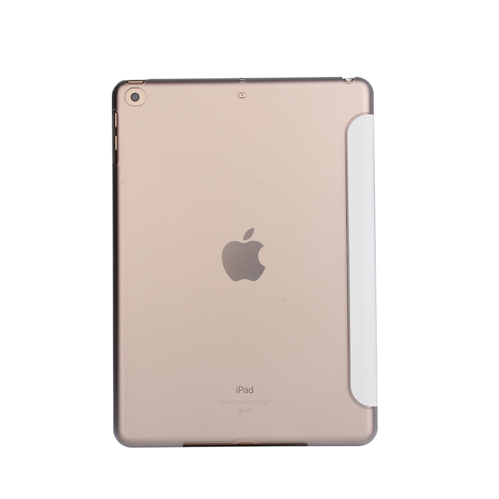 For iPad 9.7 (2018) / 9.7 (2017) Silk Texture Origami Stand Smart Leather Sleep Case- Silver
