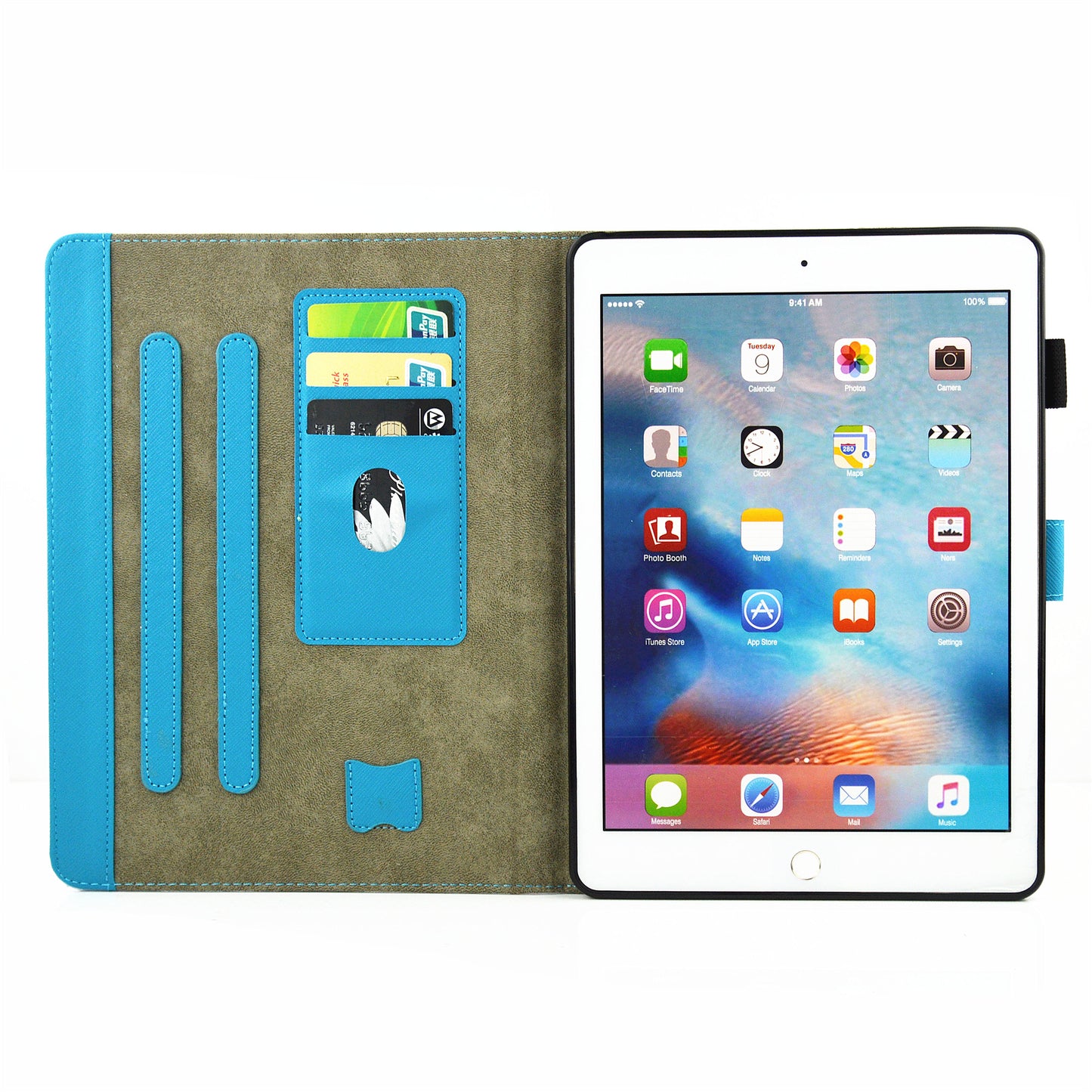 For iPad 9.7 (2018) / 9.7 (2017) Pattern Printing Leather Card Holder Tablet Case