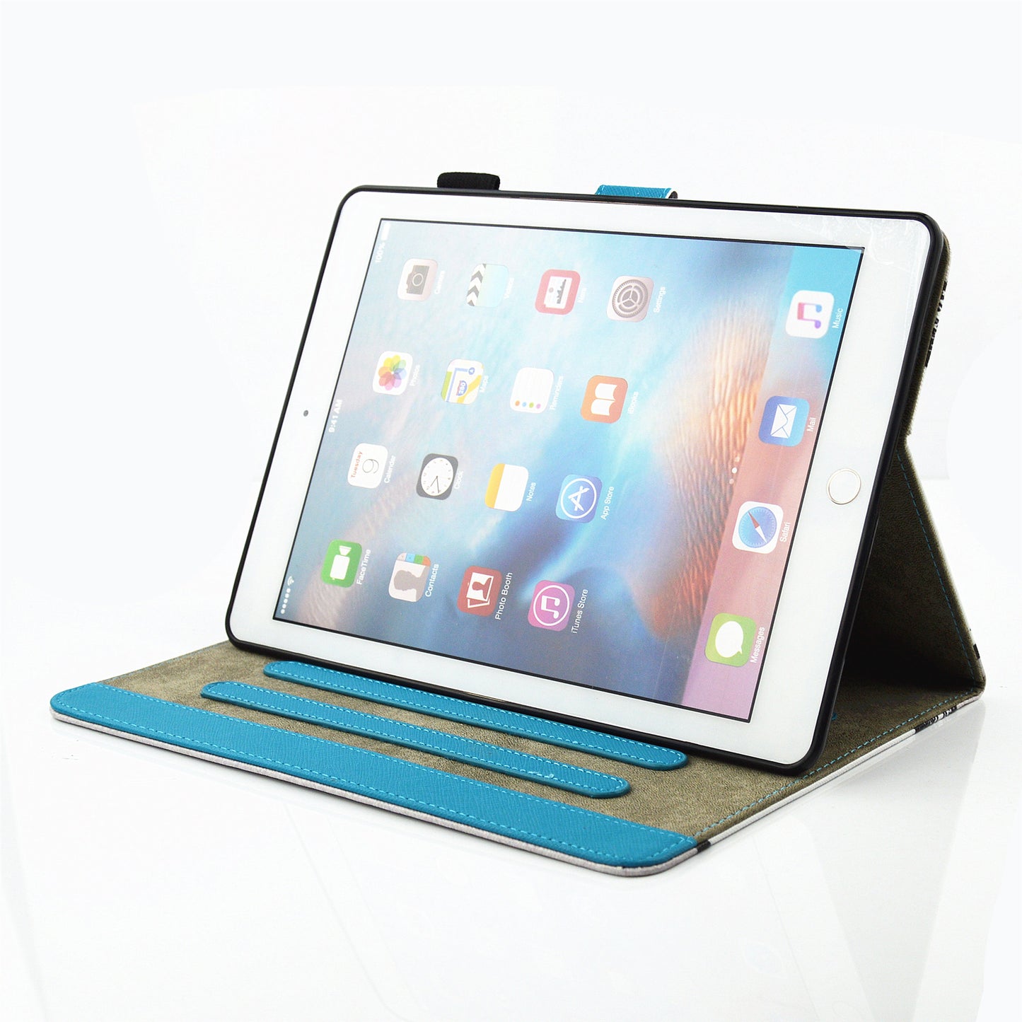 For iPad 9.7 (2018) / 9.7 (2017) Pattern Printing Leather Card Holder Tablet Case