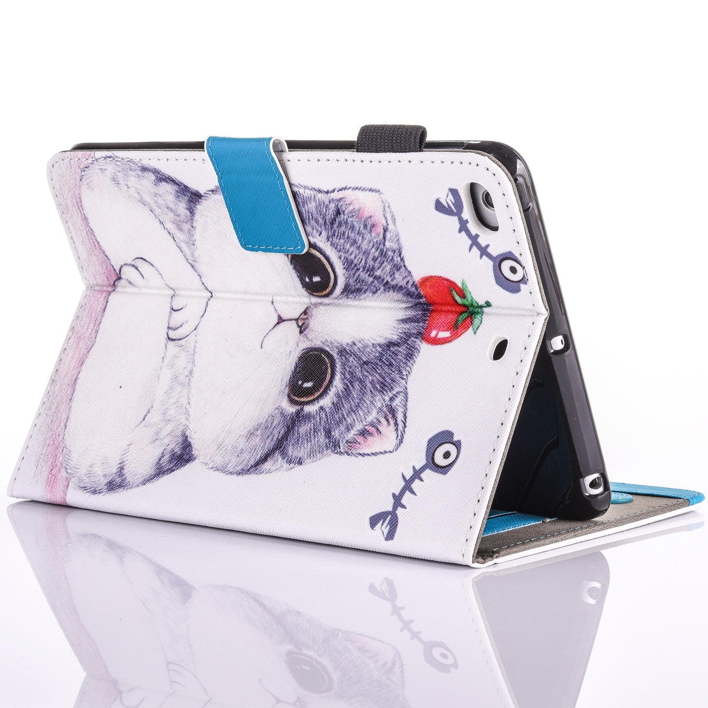 For iPad 9.7 (2018) / 9.7 (2017) Pattern Printing Leather Card Holder Tablet Case
