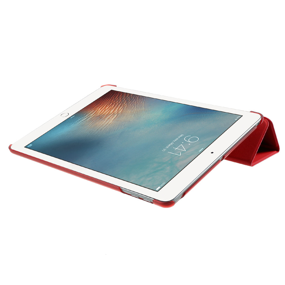 For iPad 9.7 (2018) / 9.7 (2017) Tri-fold Stand PU Leather + PC Case Accessory