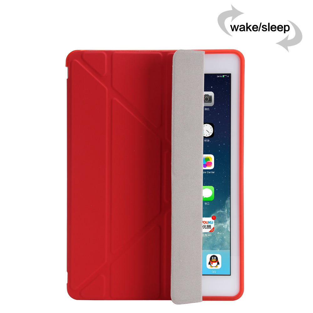 For iPad 9.7 (2018) / 9.7 (2017) Origami Smart PU Leather + TPU Tablet Casing