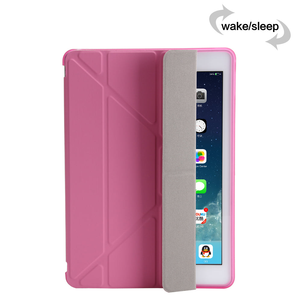 For iPad 9.7 (2018) / 9.7 (2017) Origami Smart PU Leather + TPU Tablet Casing