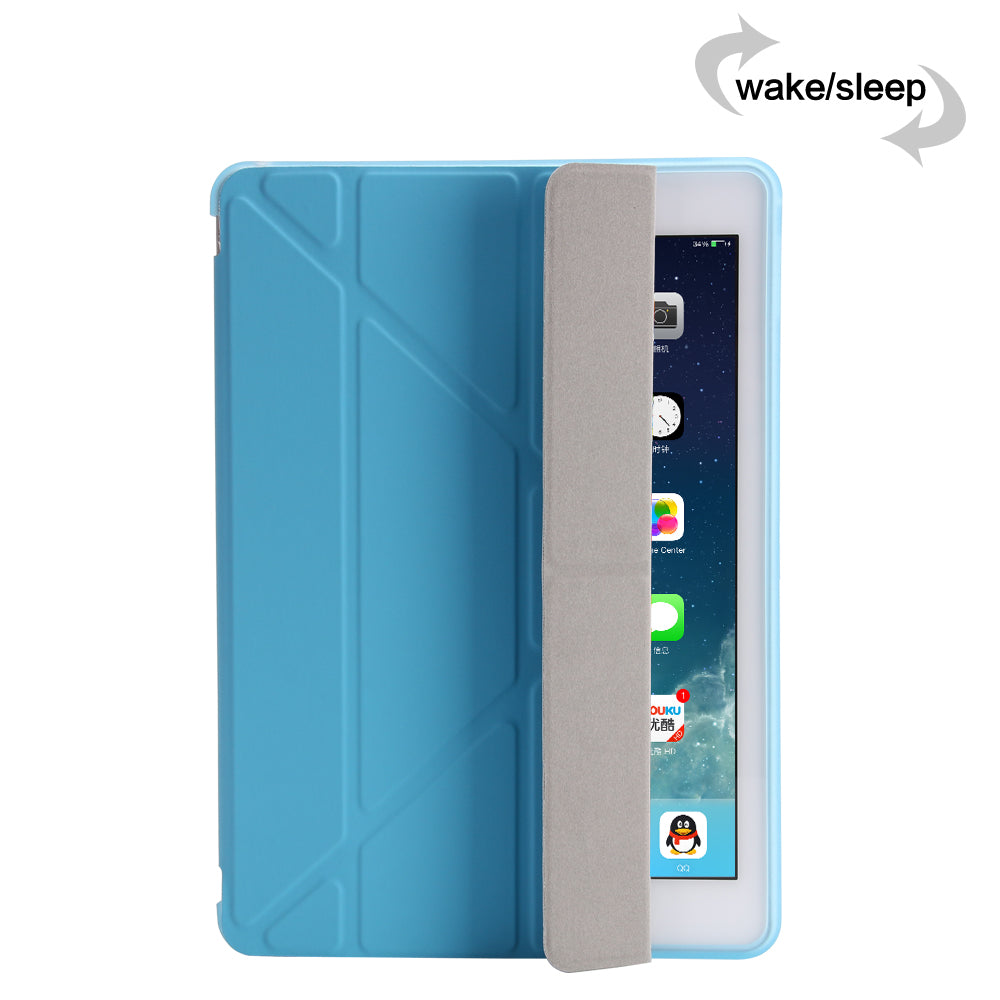 For iPad 9.7 (2018) / 9.7 (2017) Origami Smart PU Leather + TPU Tablet Casing