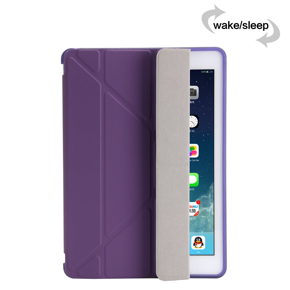 For iPad 9.7 (2018) / 9.7 (2017) Origami Smart PU Leather + TPU Tablet Casing