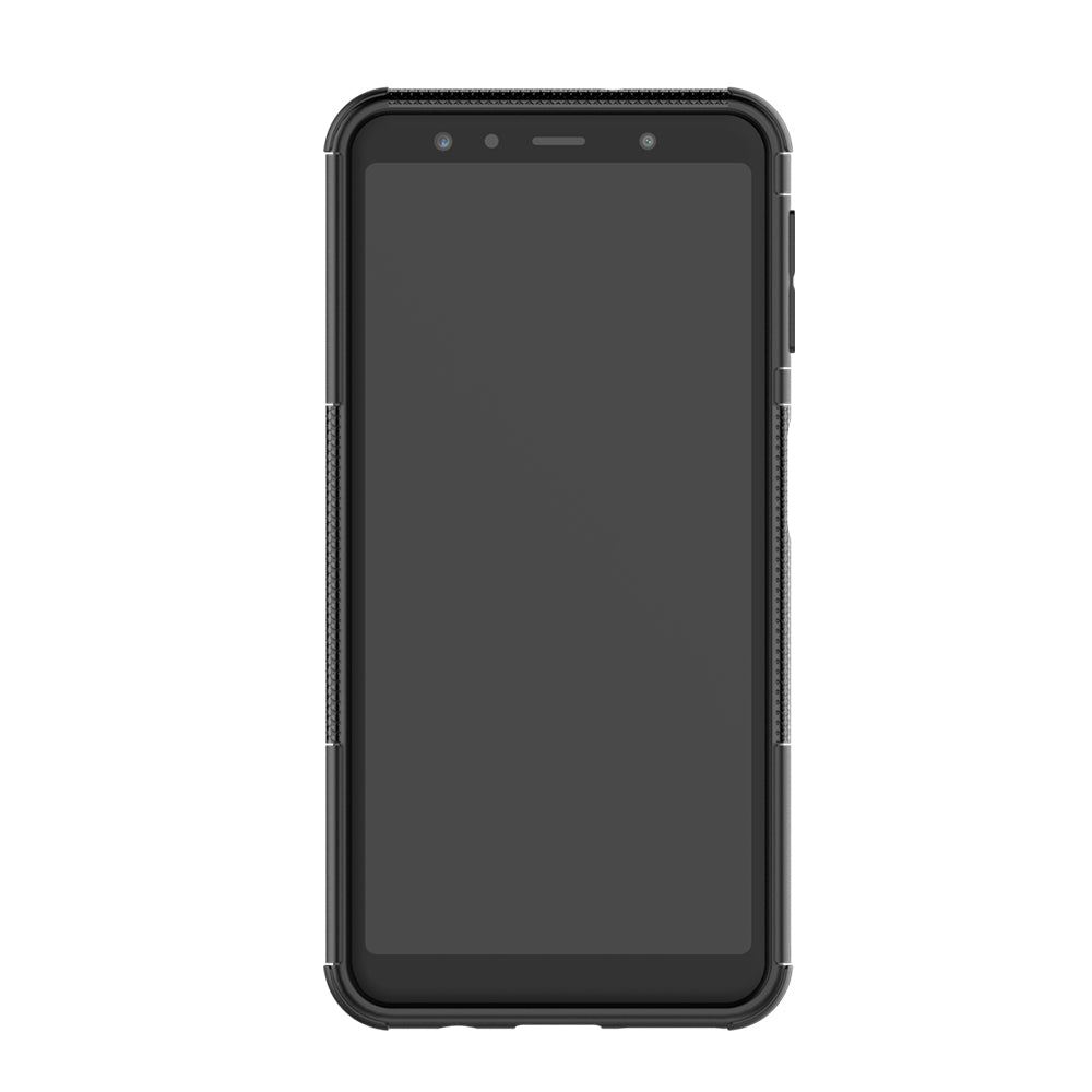 2-in-1 Tyre Pattern PC + TPU Hybrid Case with Kickstand for Samsung Galaxy A7 (2018) A750