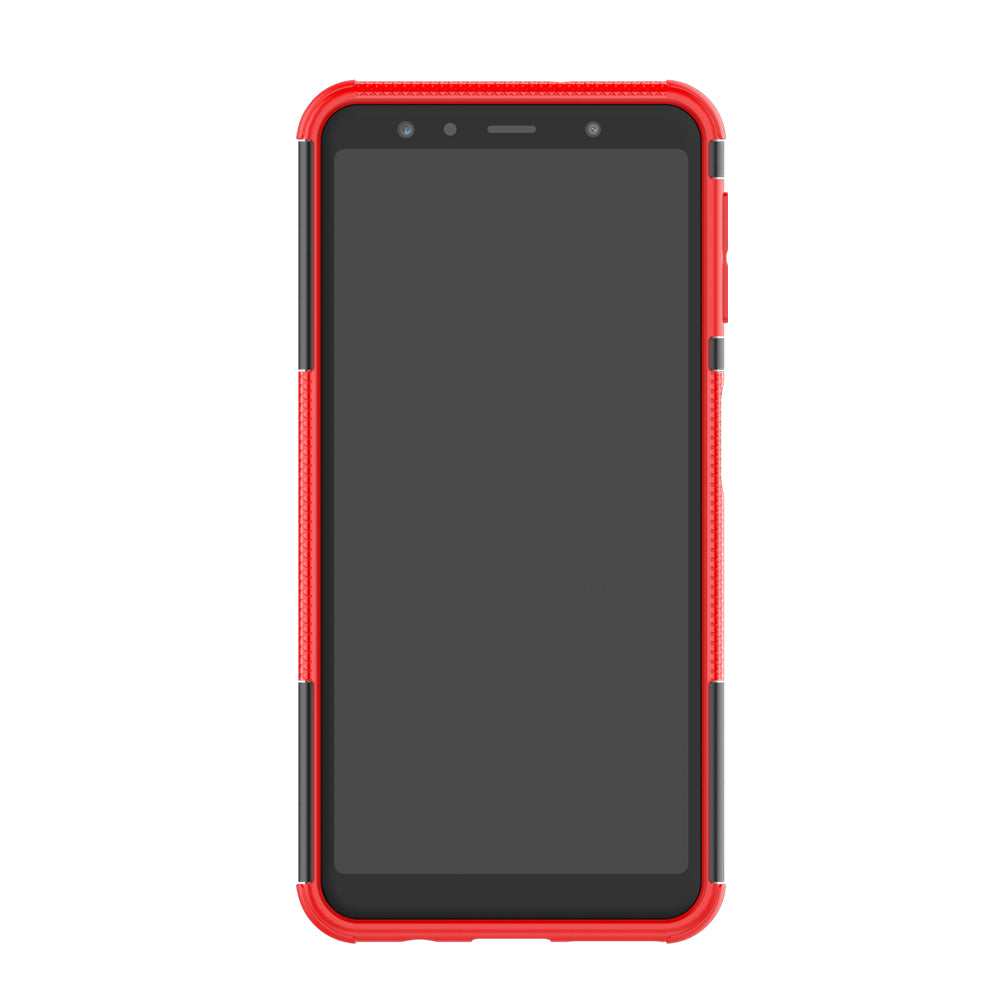 2-in-1 Tyre Pattern PC + TPU Hybrid Case with Kickstand for Samsung Galaxy A7 (2018) A750