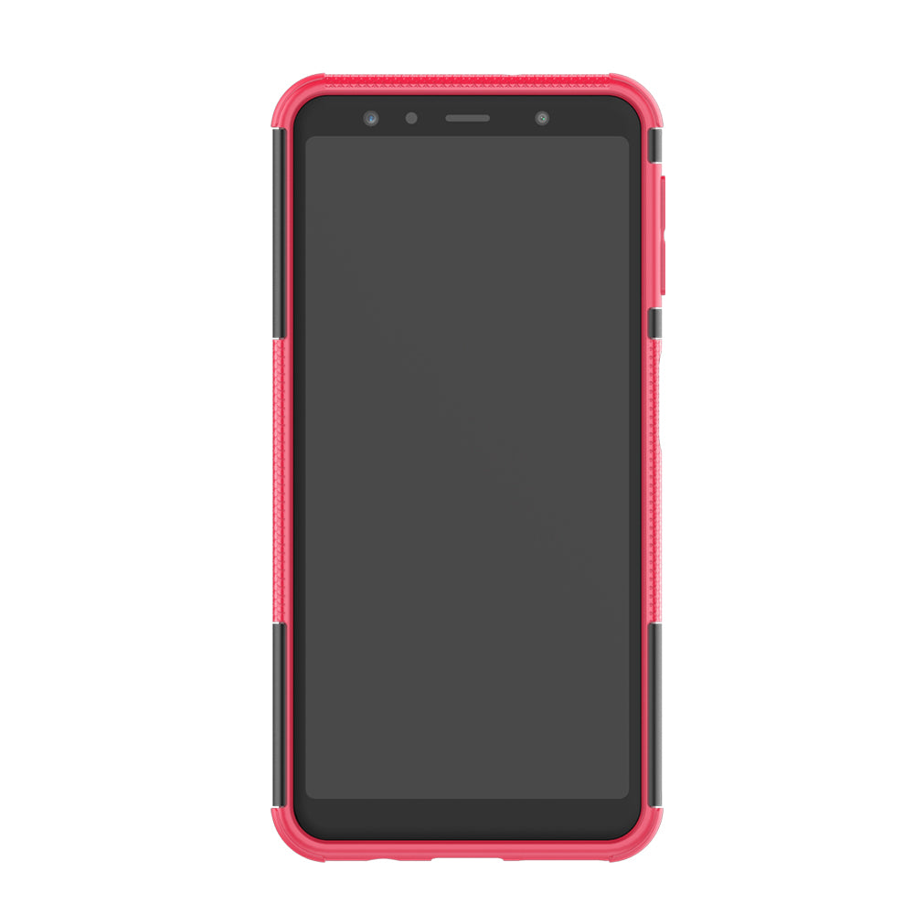 2-in-1 Tyre Pattern PC + TPU Hybrid Case with Kickstand for Samsung Galaxy A7 (2018) A750