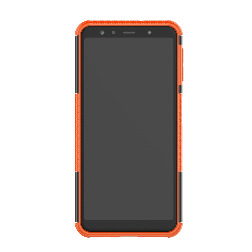 2-in-1 Tyre Pattern PC + TPU Hybrid Case with Kickstand for Samsung Galaxy A7 (2018) A750