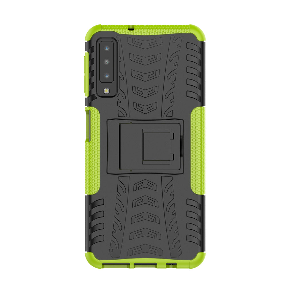 2-in-1 Tyre Pattern PC + TPU Hybrid Case with Kickstand for Samsung Galaxy A7 (2018) A750