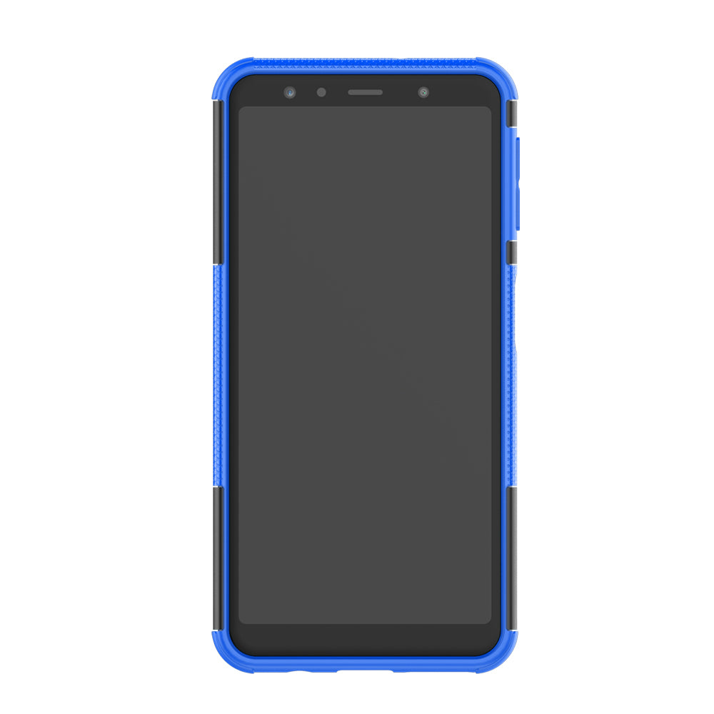 2-in-1 Tyre Pattern PC + TPU Hybrid Case with Kickstand for Samsung Galaxy A7 (2018) A750
