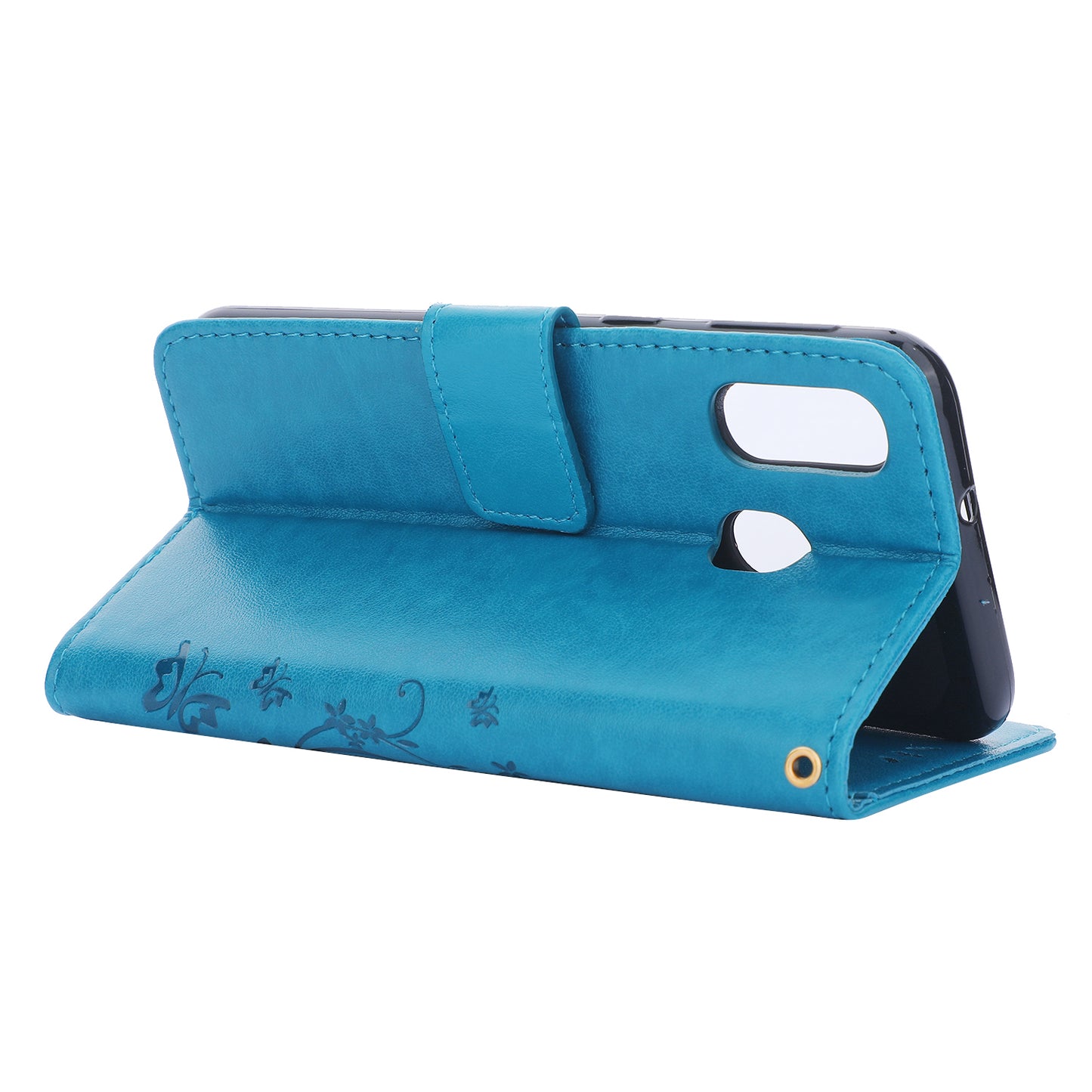 For Samsung Galaxy A40 Imprint Butterfly Flower Leather Wallet Case Cover Phone