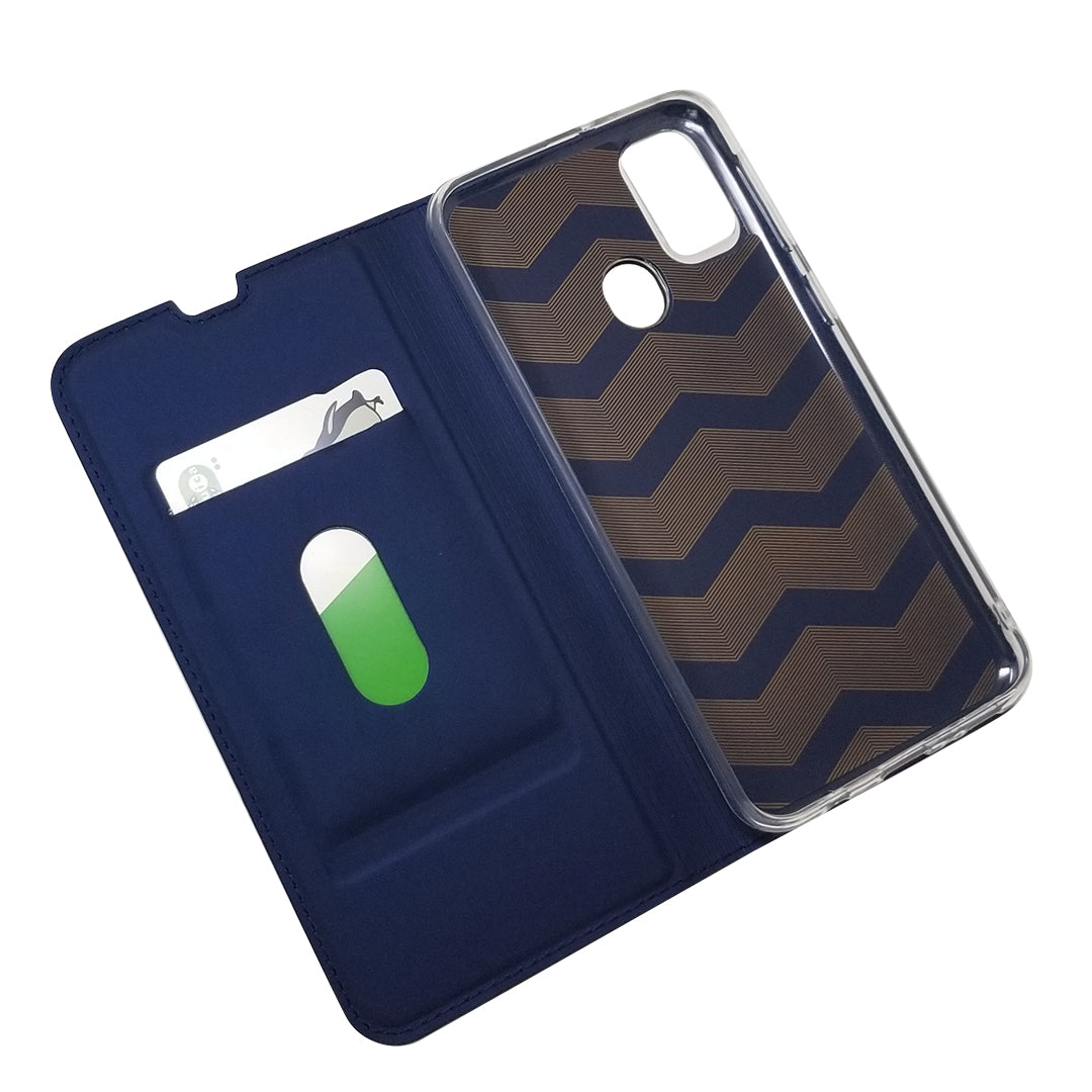Magnetic Closure Leather Card Holder Phone Covering for Samsung Galaxy M30s / M2