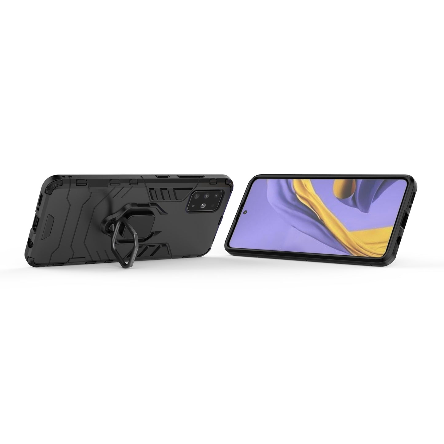 2-in-1 Plastic + TPU Phone Case Shell with Foldable Kickstand for Samsung Galaxy A51