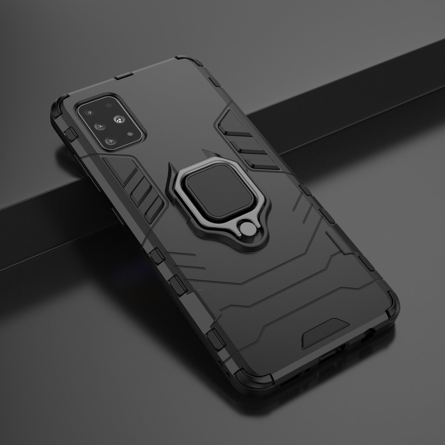 2-in-1 Plastic + TPU Phone Case Shell with Foldable Kickstand for Samsung Galaxy A51