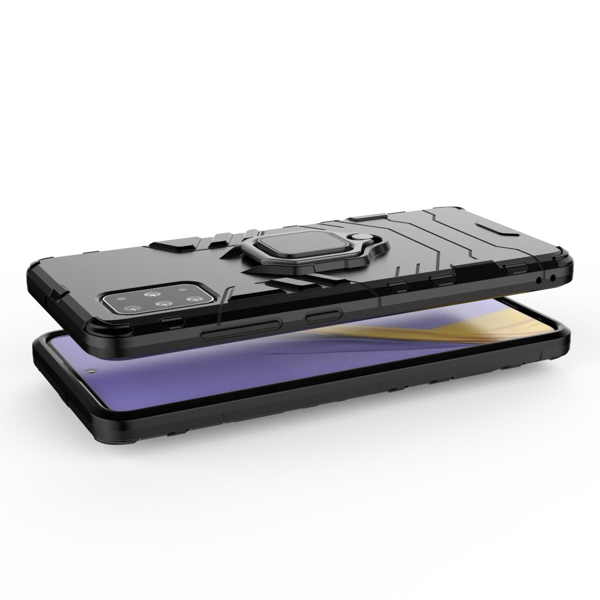 2-in-1 Plastic + TPU Phone Case Shell with Foldable Kickstand for Samsung Galaxy A51