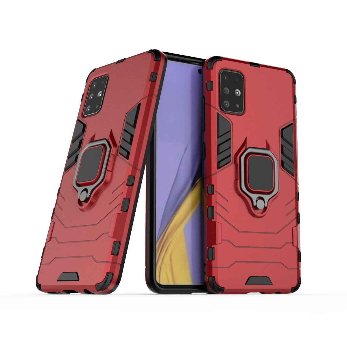 2-in-1 Plastic + TPU Phone Case Shell with Foldable Kickstand for Samsung Galaxy A51
