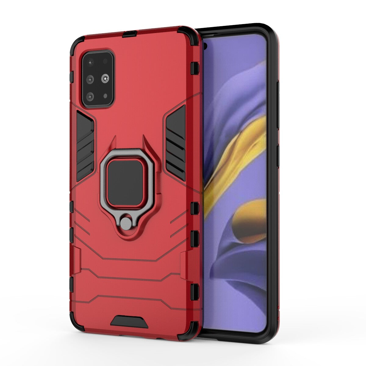 2-in-1 Plastic + TPU Phone Case Shell with Foldable Kickstand for Samsung Galaxy A51